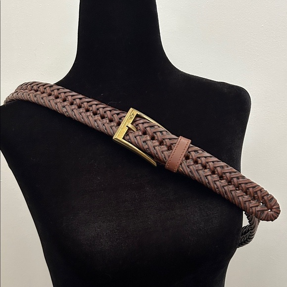 Dockers Braided Brown Belt with Brass Buckle, Adjustable Size L/XL - Picture 2 of 13